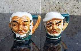 Two Gorgeous Vintage Miniature Toby-style Salt and Pepper Shaker/make in  Japan