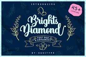 It's a handwritten script font with a simple and natural style, this font is great for your next creative projects such as watermark on photography, quotes, album cover, logo, business card, and many other design project. Brights Diamond By Susitype Available At Fontbundles Net Affiliate Link Bright Diamond Best Script Fonts Handwritten Script Font
