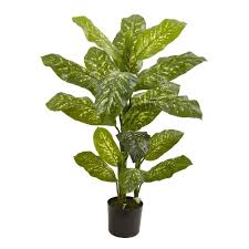 Nearly Natural 4 Ft Real Touch Dieffenbachia Plant 6823 The Home Depot In 2020 Artificial Plant Arrangements Small Artificial Plants Faux Plants