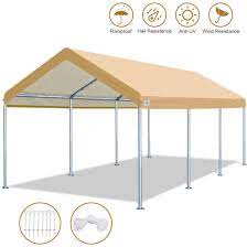 Advance Outdoor 10 X 20 Heavy Duty Carport Car Canopy Garage Boat Shelter Party Tent Adjustable Height From 6 0ft To 7 5ft Beige Walmart Com Car Canopy Party Tent Gazebo Canopy