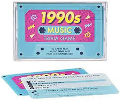 These general 1990's trivia questions and answers will be a great way for you to warm up for the later … Amazon Com Ridley S 1990s Music Trivia Card Game Quiz Game For Adults And Kids 2 Players Includes 40 Cards With Unique Questions Fun Family Game Makes A Great Gift Everything Else