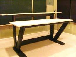 This cheap office desk plan will help you turn two base file cabinets into a full corner desk system. Recording Studio Desk Studio Desk Studio Furniture Home Studio Desk