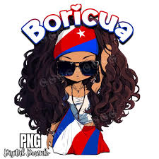 Beautiful Boricua Girl, Flag Girl, Puerto Rican Girl, TShirt, Sticker, Digital File, Urban Sublimation, Puerto Rico T-Shirt Clipart