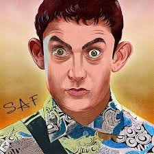 Pk As Aamir Khaan Digital Art Aktor Komik Cizim