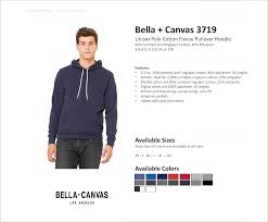 3719 Bella Canvas Unisex Poly Cotton Fleece Pullover