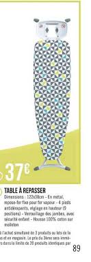 Votre table à repasser au meilleur rapport qualité/prix c'est ici ! Offre Table A Repasser Sillage Chez E Leclerc