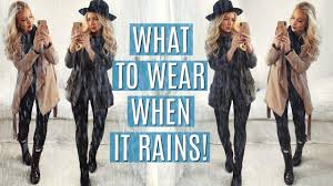 Lighten the dark day with your colorful outfit! What To Wear When It Rains Rainy Day Outfits Youtube