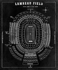 Lambeau Field Football Stadium Print Blueprint On By