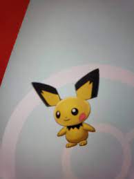 #since shiny pichu is just pikachu colours i thought i'd swap the other two as well #pikachu and (yes, i came across a shiny pichu when i joined my random first raid yesterday! Shiny Pichu After 966 Eggs Pokemonswordshield