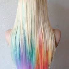 Pastel High Lights On Blonde Hair Unicorn Hair Color Hair Styles Coloured Hair