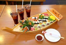 Ntural Wood Sushi Food Frruits Tray Boat Shushi Plates Etsy In 2021 Sushi Recipes Food Wagamama Recipe