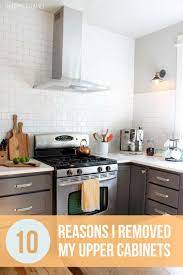 Hood cabinet kitchen cabinets above stove custom cabinets. 10 Reasons I Removed My Upper Kitchen Cabinets The Inspired Room