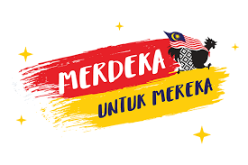 Merdeka & malaysia day logo, malaysia day hari merdeka promotion, merdeka malaysia, text, label, logo png. Merdeka Untuk Mereka Campaign Ahh Yum By Kampong Kravers
