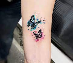 Wonderfull Watercolor Tattoo Artworks Of Two Butterflies Motive Done By Tattoo Artist Can Butterfly Tattoos For Women Butterfly Tattoo Meaning Butterfly Tattoo