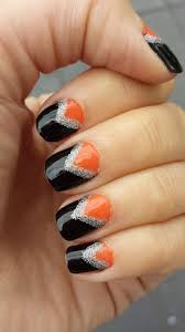 Black And Gold Nail Art Miss Polish Nail Couture Black Orange And Gold Nail Art Polish Tough Mudder Nails Orange Nails Orange Nail Art Black Nail Designs