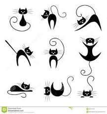 Noir Collection De Silhouette De Chat Chats Dans Diverses Poses Tatouages Silhouette De Chat Silhouette Chat Dessin Chat