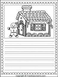 Gingerbread House Writing Page Free Kindergarten Worksheets Winter Classroom Activities Kindergarten Writing