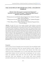 Pengajian islam melalui metodologi analisis konseptual. Pdf Hak Asasi Bukan Muslim Di Malaysia Analisis Isu Terpilih