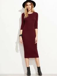 5.0 out of 5 stars. Robe 3 4 Manche Bordeaux Mode En Ligne Shein France
