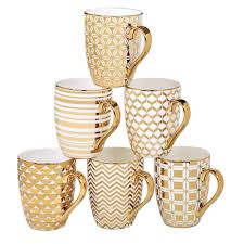 Certified International Gold Plated 16 Oz Tapered Mug Set Of 6 18600set 6 The Home Depot Mugs Set Mugs Holiday Kitchen Decor