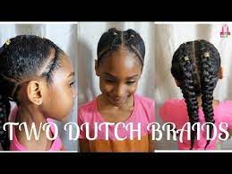 Kids Natural Hairstyles Two Dutch Braids With Cornrows Youtube Kids Braided Hairstyles Two Braid Hairstyles Two Dutch Braids