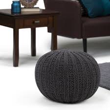 Shop items you love at overstock, with free shipping on everything* and easy returns. Wyndenhall Grandville Transitional Round Hand Knit Pouf Overstock 19204559