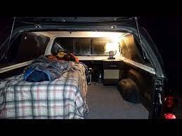 Camping in the back of a truck. Boondocking Home Made Truck Canopy Camper Setup Camping In Winter 10 Degrees Youtube