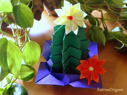 Origami Cactus Blumen Aus Papier Origami Blume Origami Umschlag