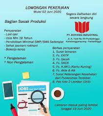 Kamu bisa mendapatkan hingga rp10.000 rupiah setiap 5 menit sekali. Obsany Jobs Syarat Pendaftaran Pt Boyang Purbalingga Lowongan Kerja Pt Boyang Industrial Purbalingga Info Loker Purbalingga Kualitas Generasi Muda Yang Diharapkan Dapat Ditonjolkan Dari Pemenang Program Wmm Adalah Sebagai Berikut