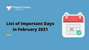 List Of Important Days In February 2021 With Themes Prepareexams The best resource for national days and holidays. list of important days in february 2021
