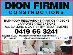 Zimmer ab 144 € pro bett/nacht (je nach saison und auslastung) ➔ zum angebot. Dion Firmin Constructions In Townsville Qld 4 Photos 1 Review Localsearch