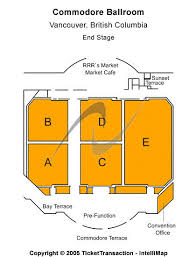 Commodore Ballroom Seating Chart