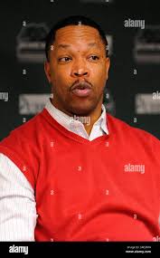 February 21, 2012: Binghamton Bearcats head coach Mark Macon speaks with  the media following his teams 57-53 victory over the Vermont Catamounts  during an NCAA Basketball game played at the Events Center in Vestal, New  York. (Cal Sport Media ...