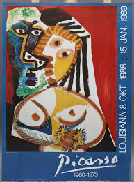 Weitere ideen zu pablo picasso, picasso, kunst. Pablo Picasso Ausstellungsplakat Offsetdruck Mann Und Frau Mit Blumenstrauss Louisiana 1899 89 Kunst Gemalde Grafik Auctionet