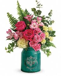 Floroom artificial flowers 25pcs real looking ivory foam fake roses with stems for diy wedding bouquets white bridal shower centerpieces arrangements party tables decorations 4.8 out of 5 stars 6,630 $12.99 $ 12. Teleflora S Country Beauty Bouquet Fresh From The Farm This Stylish Stoneware Crock Has A Hand Beautiful Bouquet Of Flowers Flower Arrangements Flower Lover