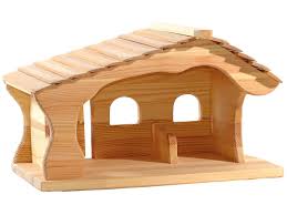 ostheimer weihnachtskrippe krippenstall aus massivholz bio geolt masse 47 x 30 x 30 cm krippe weihnachten holz weihnachtskrippe holz krippe weihnachten