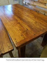 Walker edison 4 person modern industrial farmhouse wood and metal small room kitchen table set dining chairs, 48 inch, barnwood brown 4.1 out of 5 stars 24 $132.98 $ 132. Barn Wood Dining Table Farmhouse Table Bread Board Ends Barn Beam Legs 1800 S Solid Two Inch Barn Plank Top Barnwood Designs