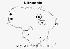 An Outline Map Of Lithuania Funny Maps Map Europe Map