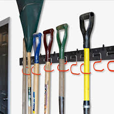 Rebrilliant Garage Organizer Wall Mount Adjustable Storage System Garden Tool Organizer For Garage Tool Organizer Wall Mount Tool Hanger For Garage Wall Garden Tool Rack With 4 Rails And 16 Hooks Wayfair