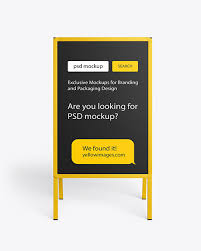Download Plastic Stand Mockup In Outdoor Advertising Mockups On Yellow Images Object Mockups PSD Mockup Templates