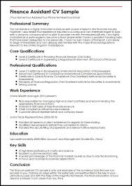 We have good news for you! Finance Assistant Cv Example Myperfectcv