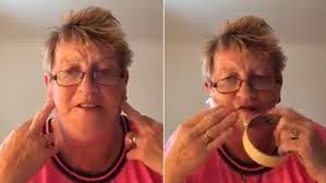 Hilarious Scottish granny does mock beauty care tutorial