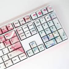 Cherry mx 3.0 mechanical keyboard. Pbt Five Sided Sublimation Keycap Cherry Blossom Ink Keycap Original Height Mechanical Keyboard Dedicated