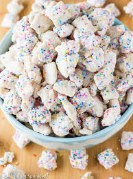 How to make puppy chow, puppy chow, puppy chow recipe. Sugar Cookie Puppy Chow Deliciously Sprinkled