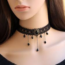 Schwarze Spitze Choker Halskette Gothic Halsband Von Fairybyfoxie Collane Di Perline Collane Collana Girocollo
