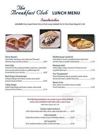 Monthly recommended minimum amount of money for food per person (assuming 31 days per month). The Breakfast Club Menu In Brighton Michigan Usa