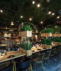 Plant Ceiling And Herbs At Segev Kitchen Garden Restaurant In Hod Hasharon Israel Bar Design Restaurant Hotel Restaurant Cafe Design