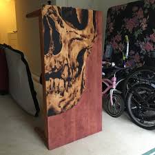 Skull Woodburning On Coffee Table Decor Coffee Table Accessories Interior Decoration Accessories