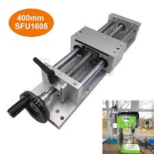 Linear Stage Actuator 400mm Manual Sliding Table Ballscrew 1605 Linear Guides Cross Slide Table Sfu1605 Travel Length L100 Sliding Table Linear Exercise Bikes