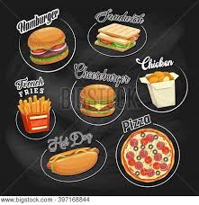 Cartoon chicken nuggets planet giant round nugget vector. Fast Food Vector Vector Photo Free Trial Bigstock